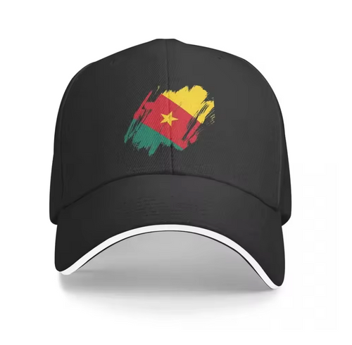 Casquette Cameroun Noir – Édition Flag Brush Streetwear